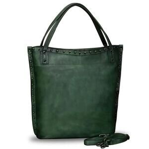 8033 Leather Shoulder Bag Work Tote Vintage Handmade Top Handle Large
